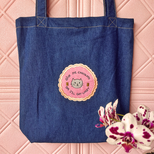 Totebag "Donnez-moi du chocolat"