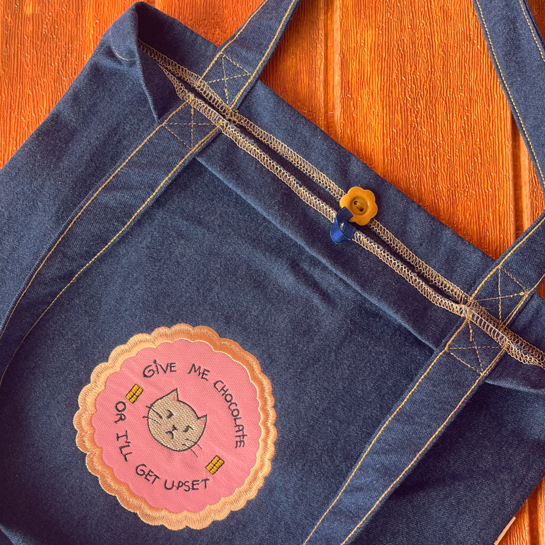 Totebag "Donnez-moi du chocolat"