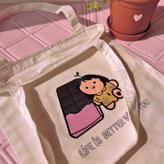 Totebag Canva "La vida es mejor contigo"