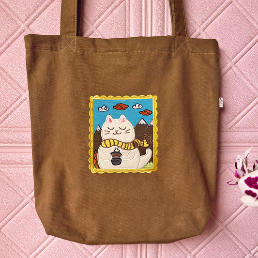 Totebag "Gato en la montagne"