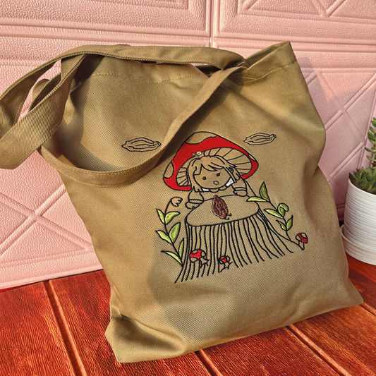 Totebag Beige "Cacao en el bosque"