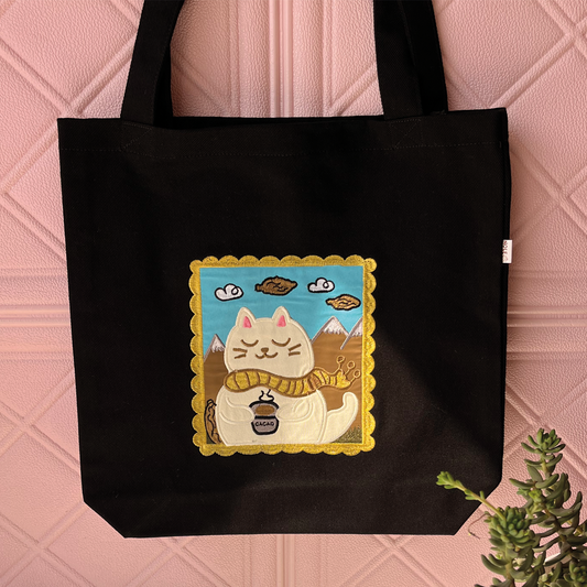 Zipper totebag "Cat in the mountain"